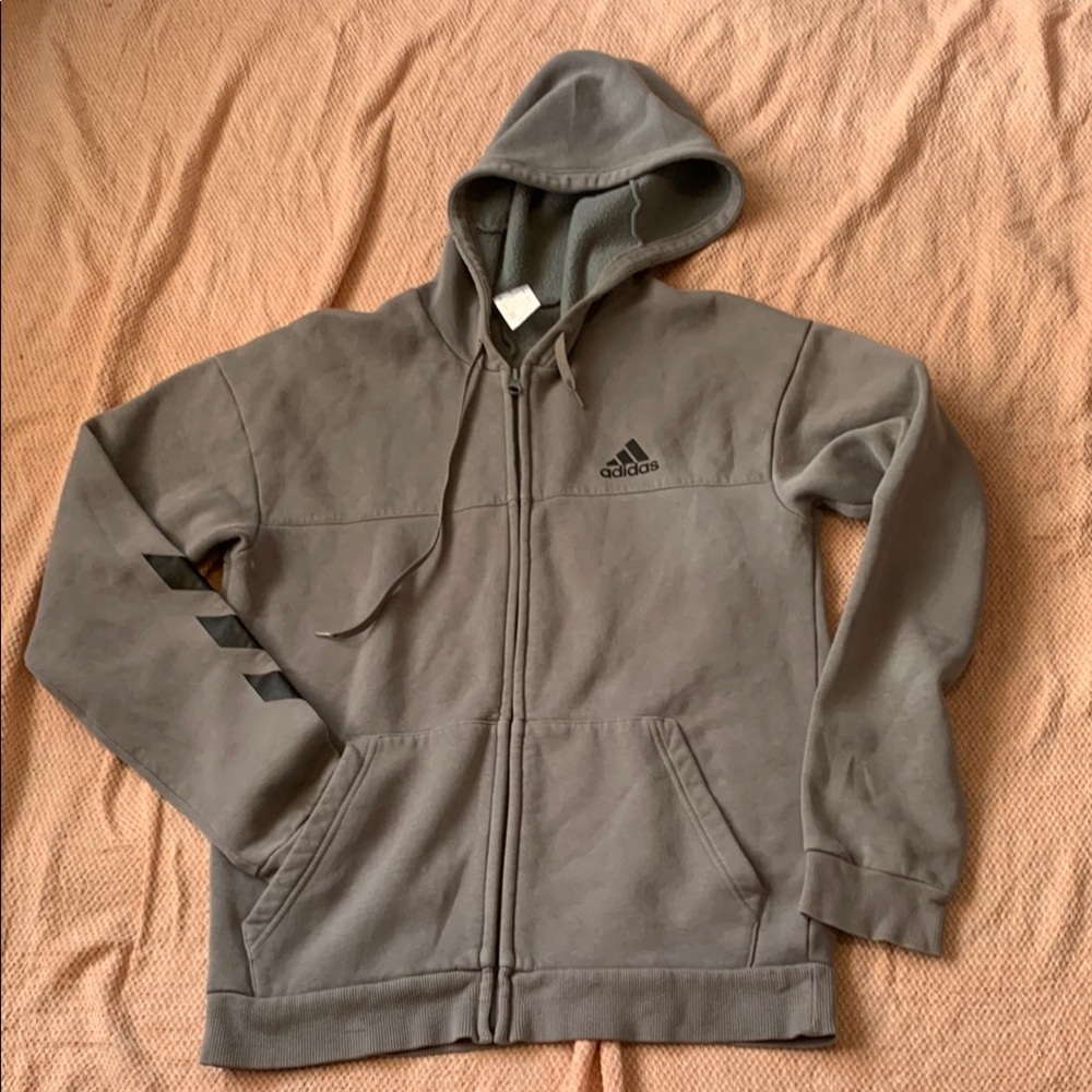 Adidas Full Zip Hooded Basketball Club Jacket Size Medium